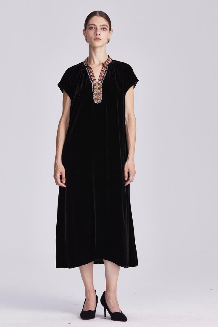 Isolde Ethnic Velvet Dress