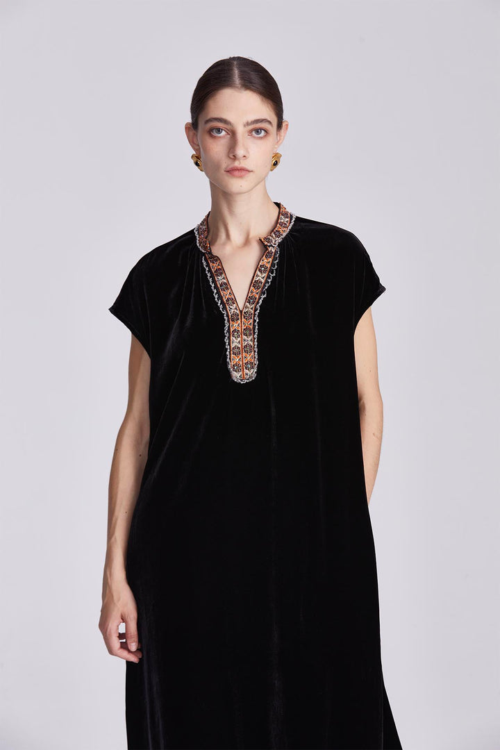 Isolde Ethnic Velvet Dress