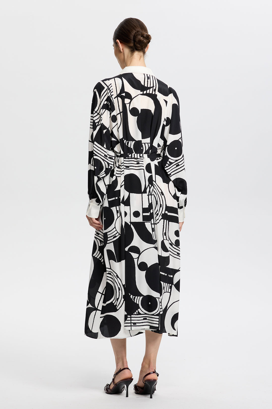 Sabine Graphic Print Long Sleeve Shirt Dress