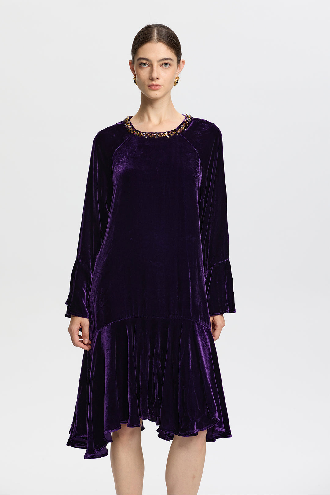 Viola Purple Velvet Dress