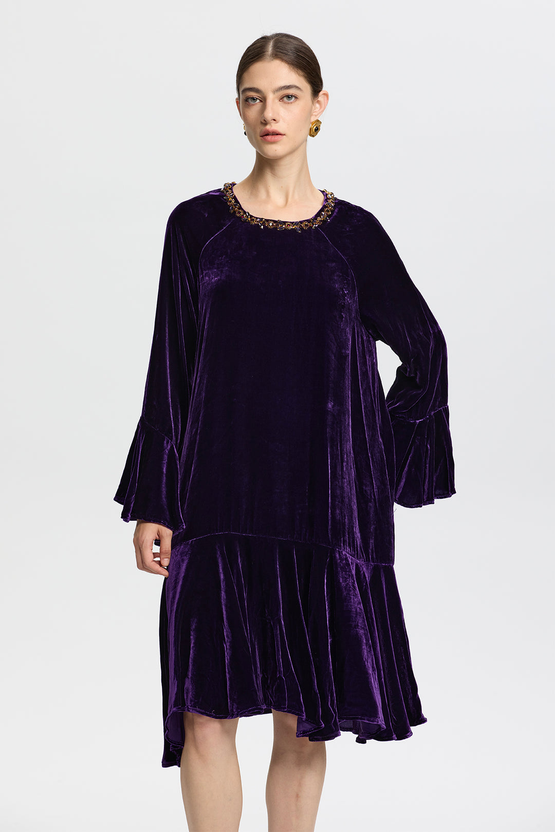 Viola Purple Velvet Dress