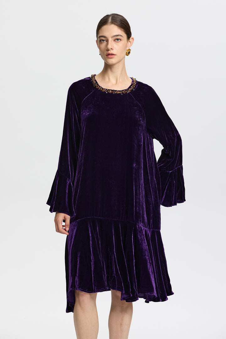 Viola Purple Velvet Dress