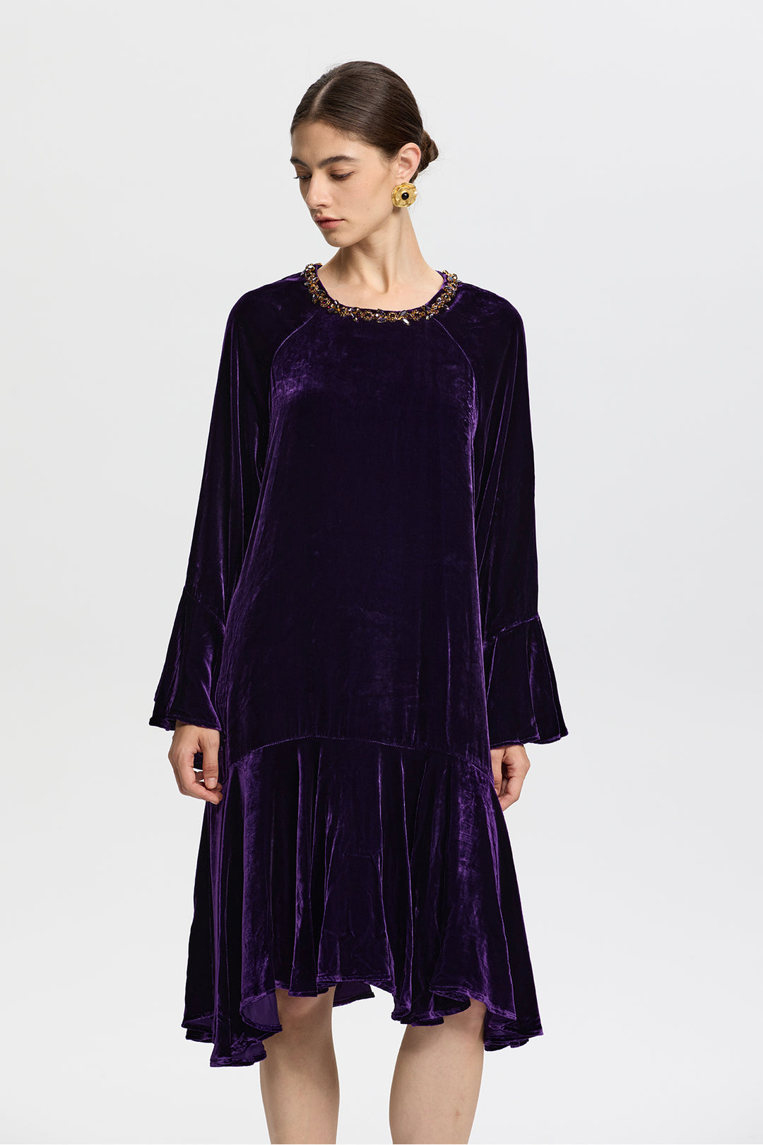 Viola Purple Velvet Dress