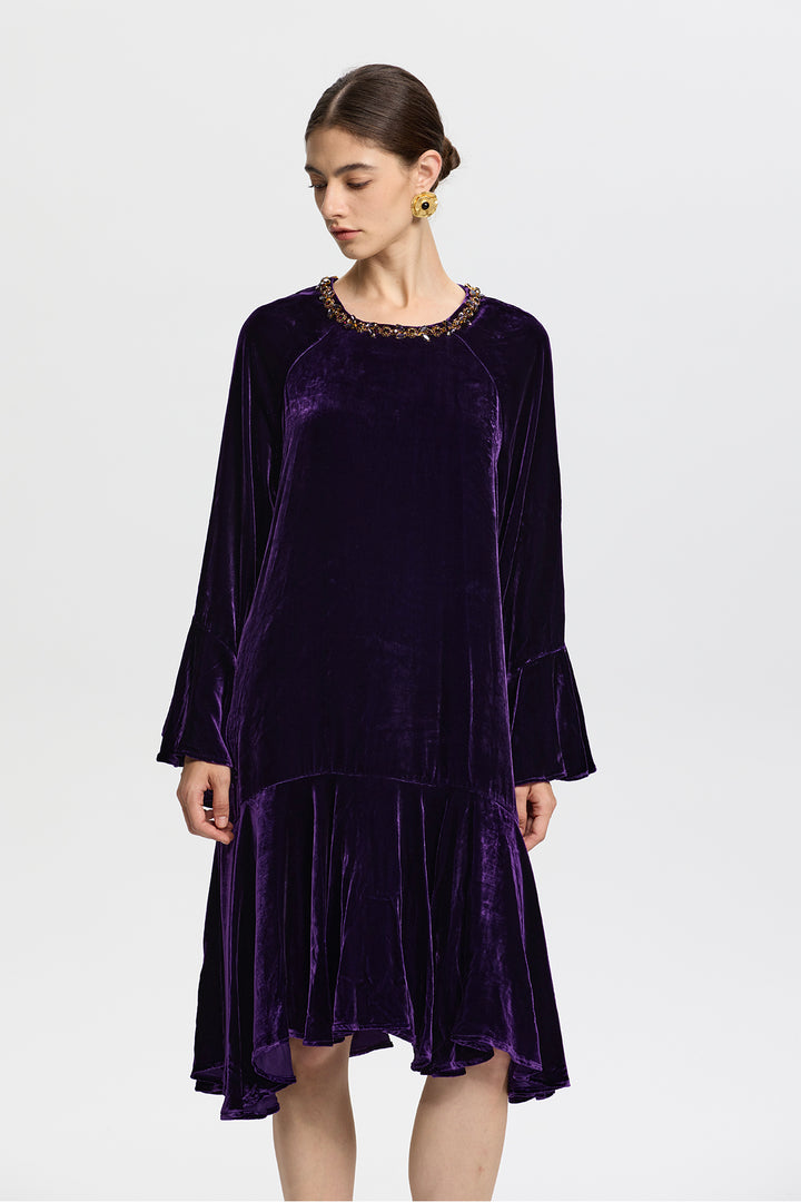Viola Purple Velvet Dress
