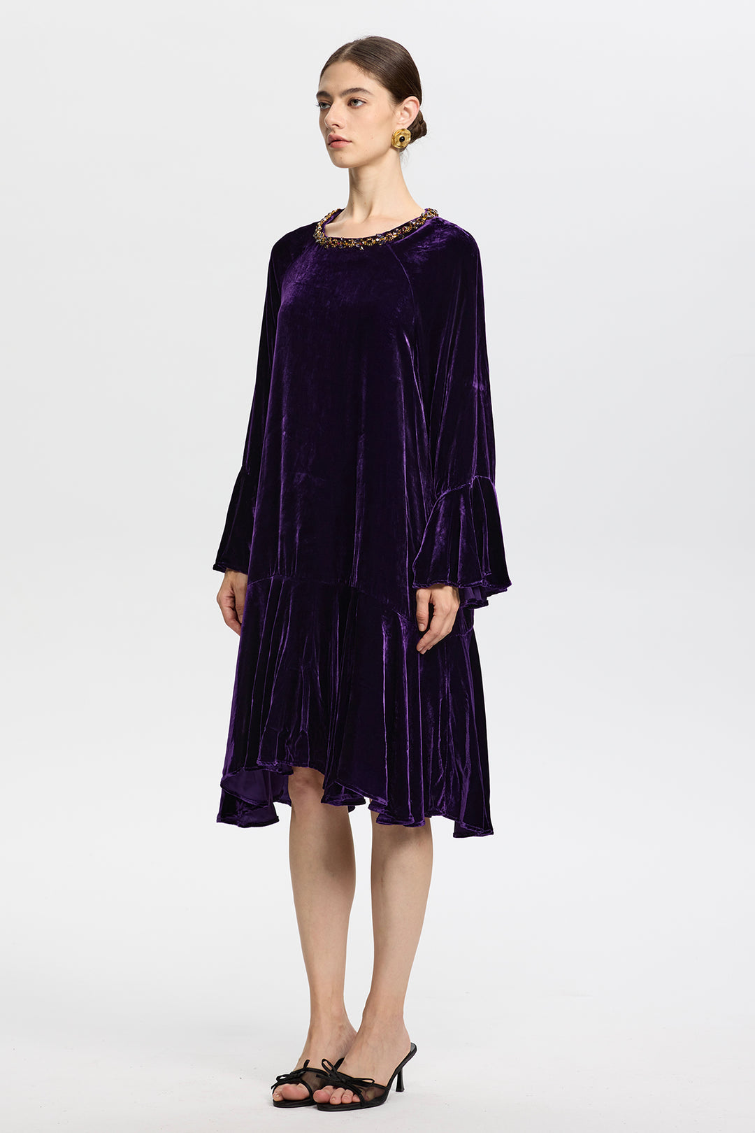 Viola Purple Velvet Dress