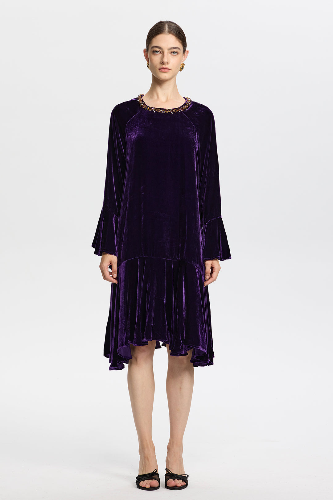 Viola Purple Velvet Dress