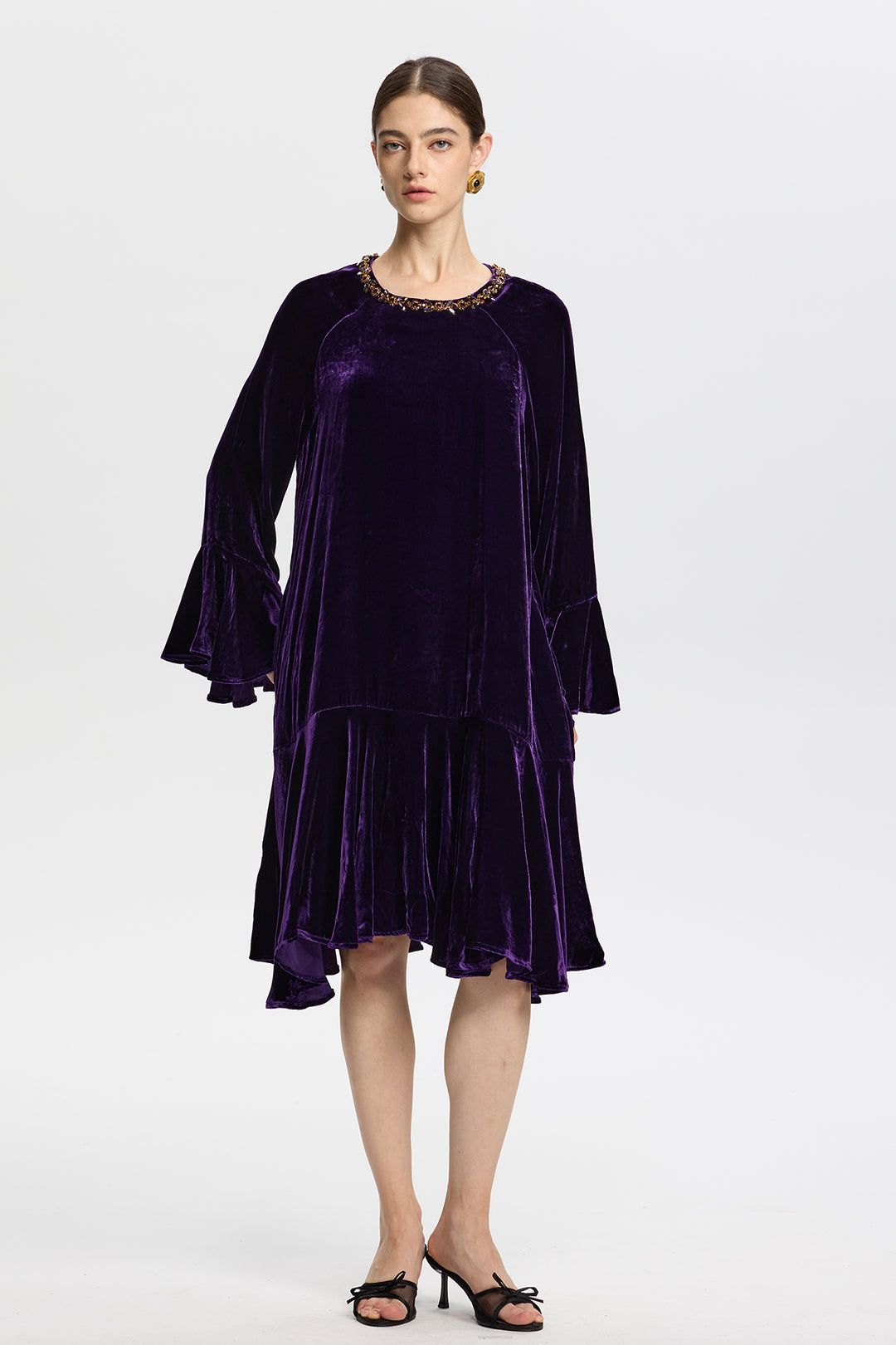Viola Purple Velvet Dress