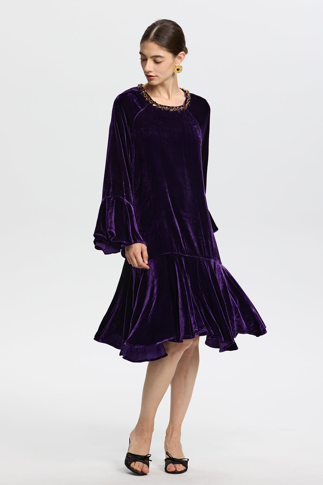 Viola Purple Velvet Dress