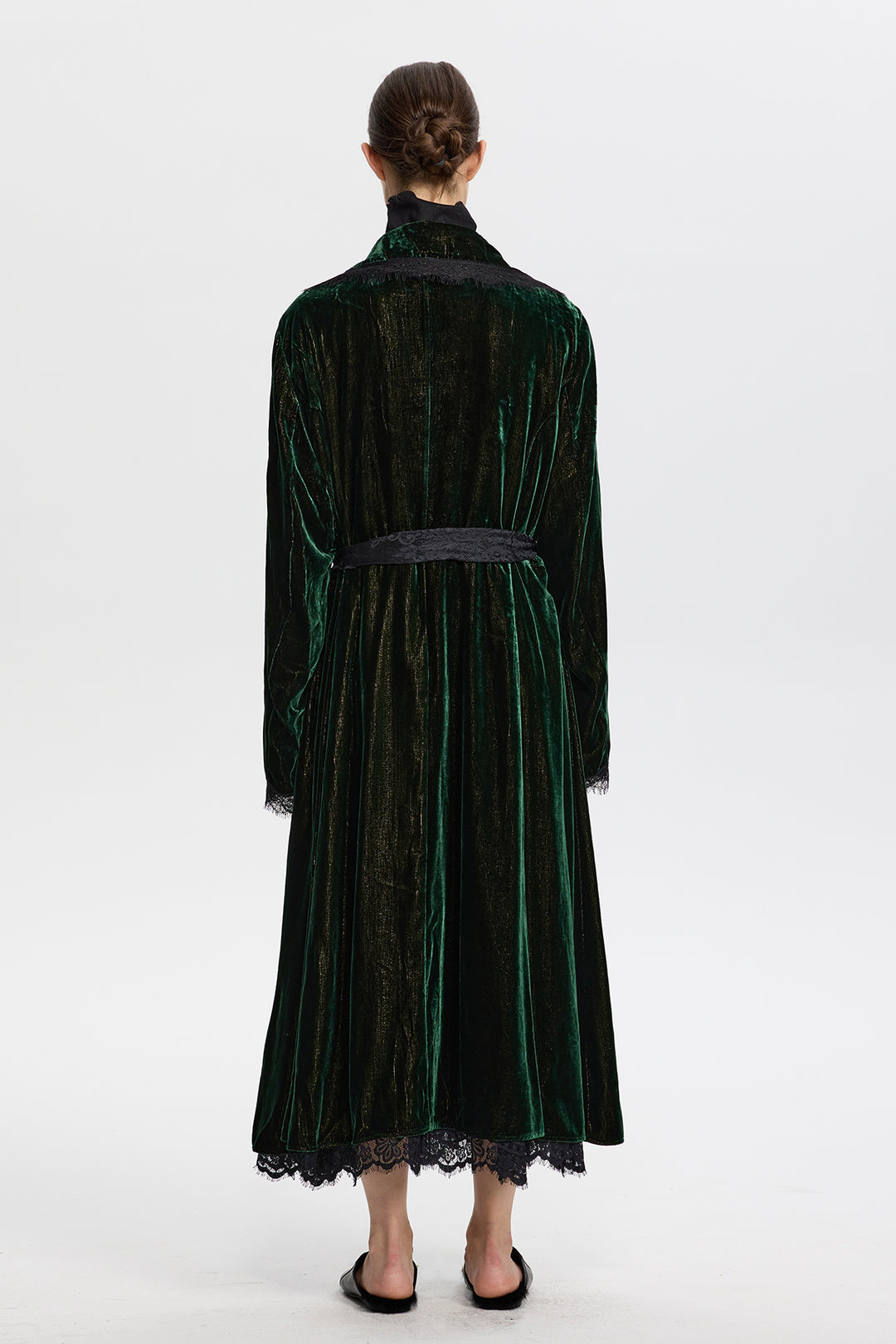 Liora Luxury Reversible Velvet Lace Trench Coat