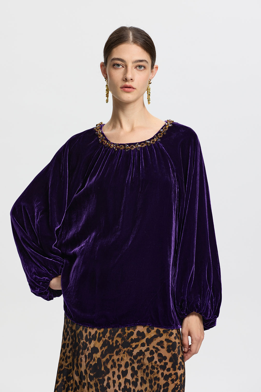 Viola Purple Velvet Top