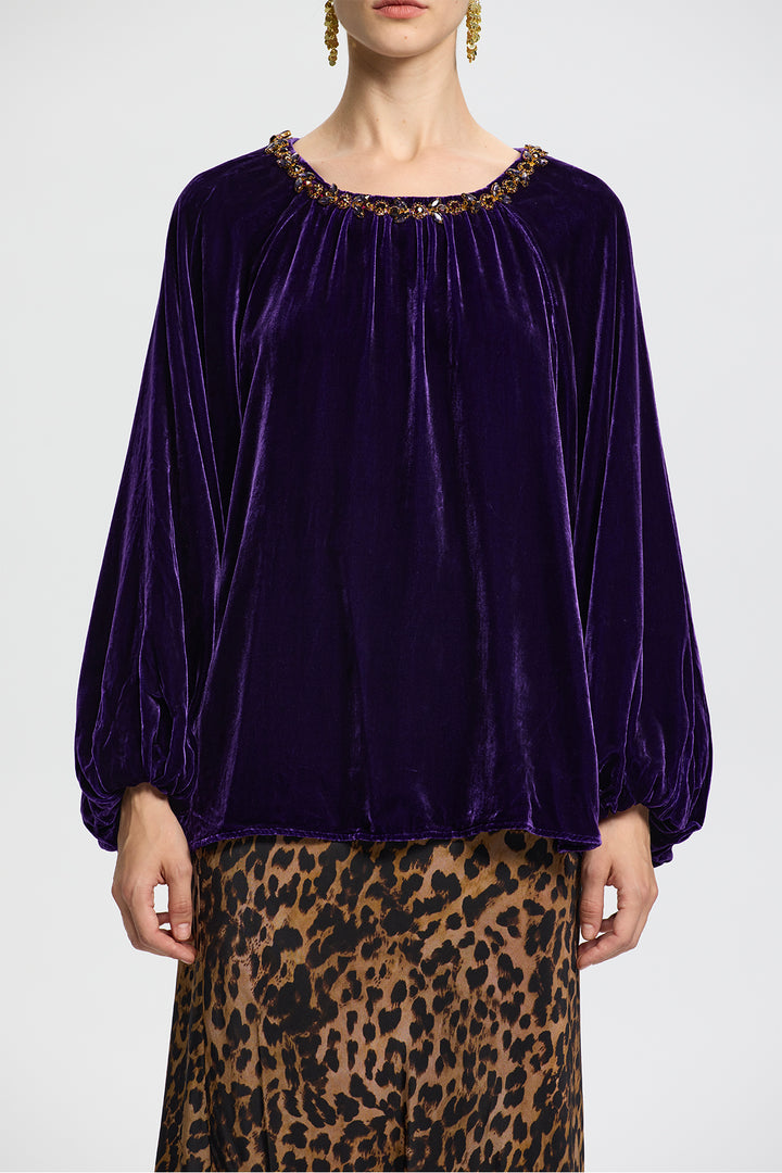 Viola Purple Velvet Top