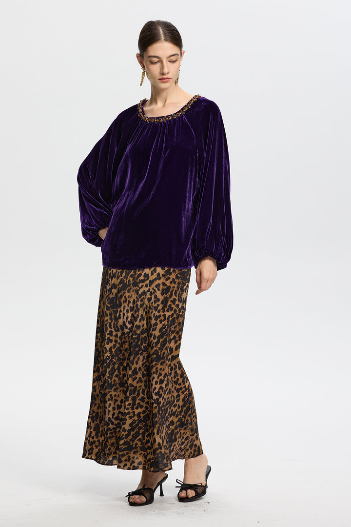 Viola Purple Velvet Top
