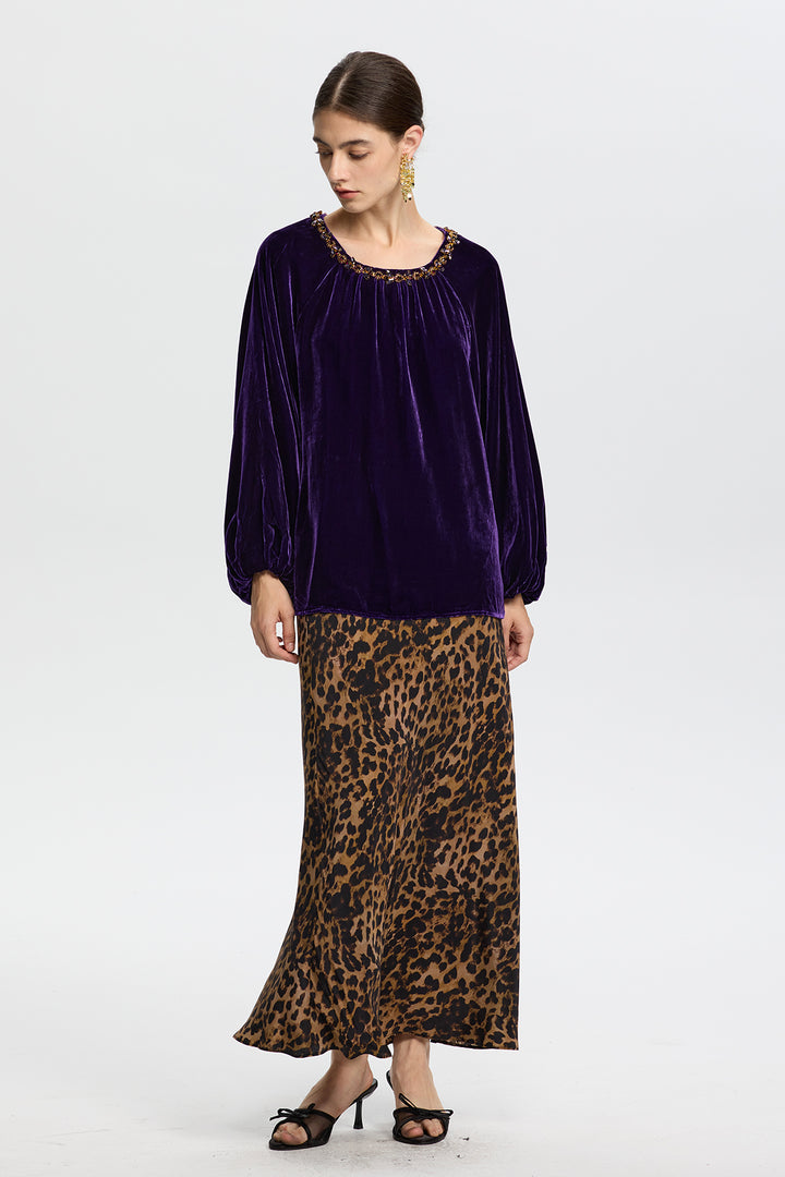 Viola Purple Velvet Top