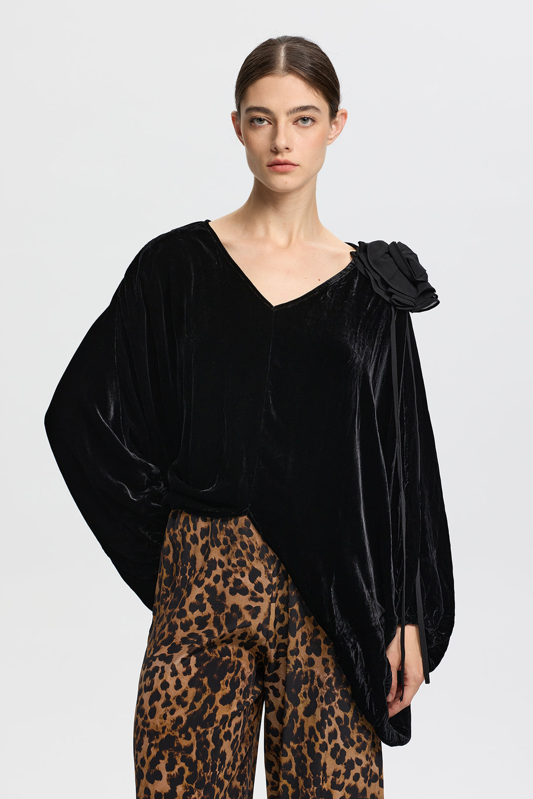 Lyra 3D Flower Velvet Top