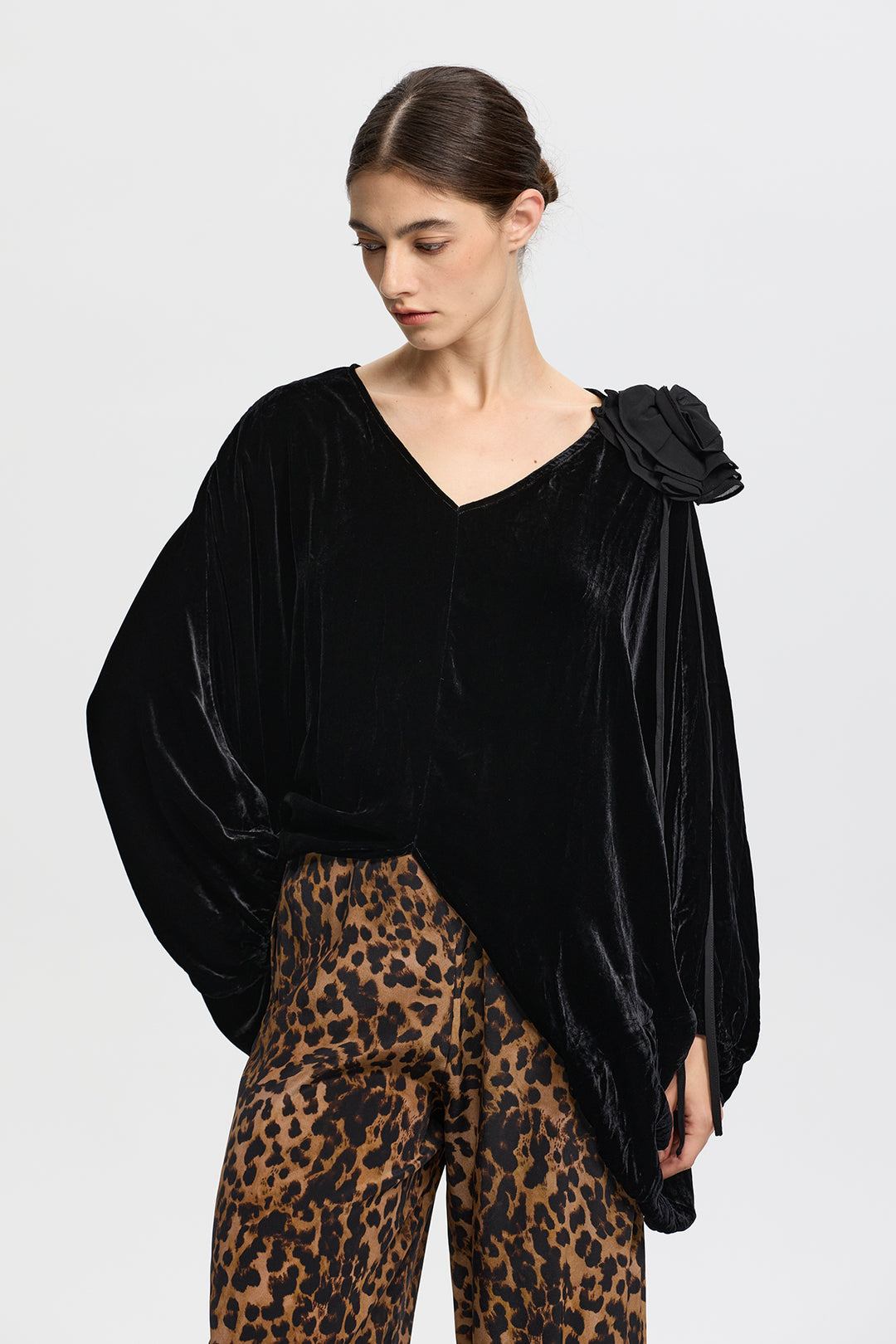 Lyra 3D Flower Velvet Top