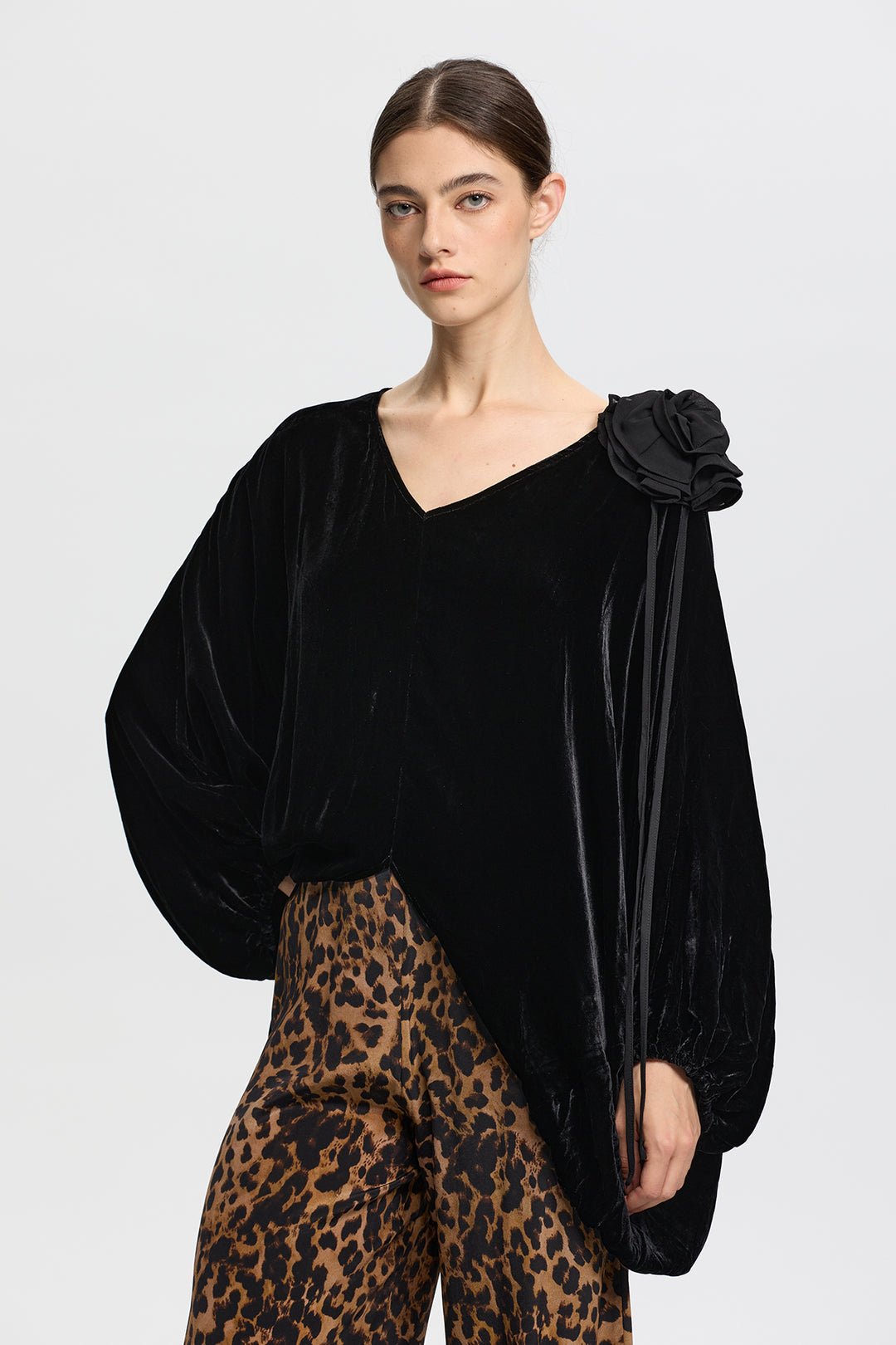 Lyra 3D Flower Velvet Top