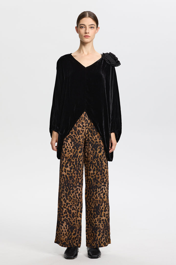 Lyra 3D Flower Velvet Top