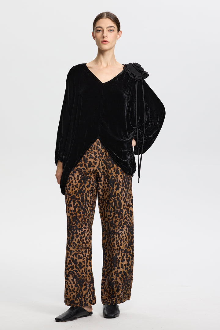 Lyra 3D Flower Velvet Top