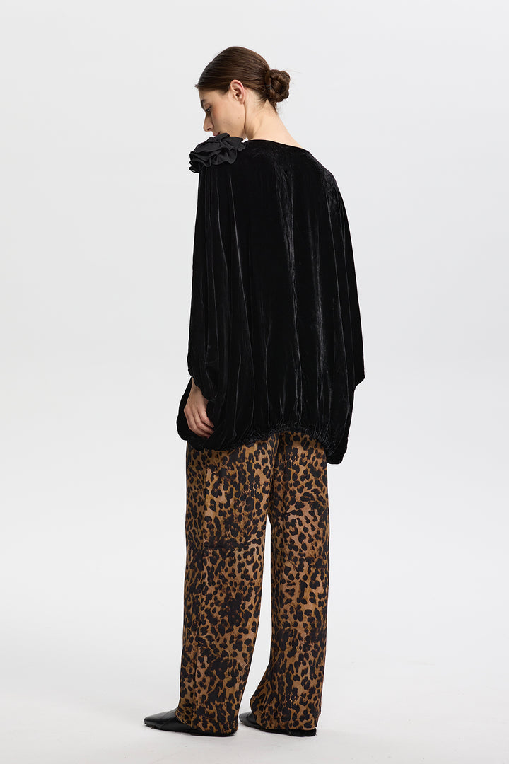 Lyra 3D Flower Velvet Top