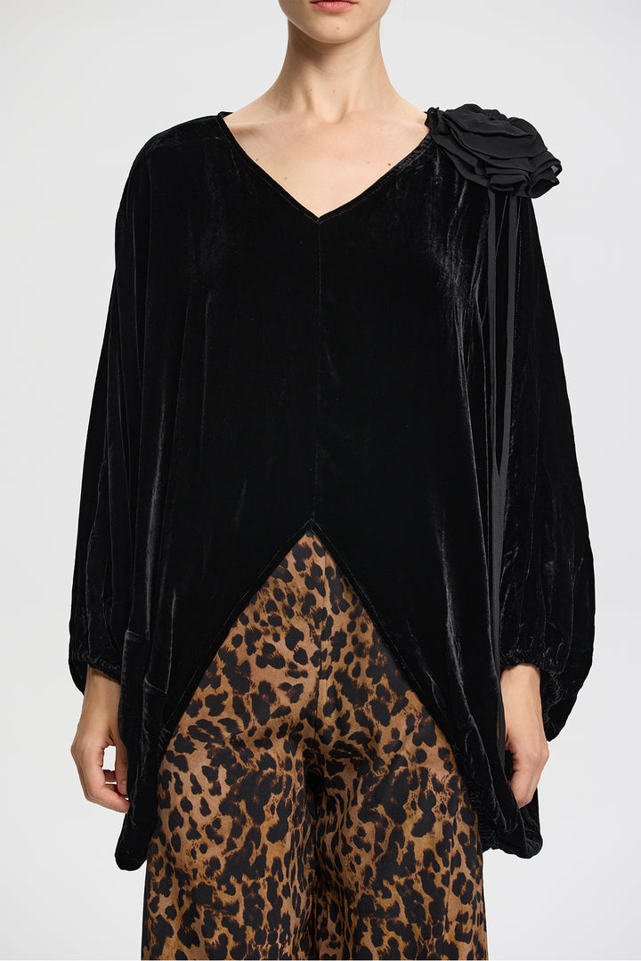 Lyra 3D Flower Velvet Top