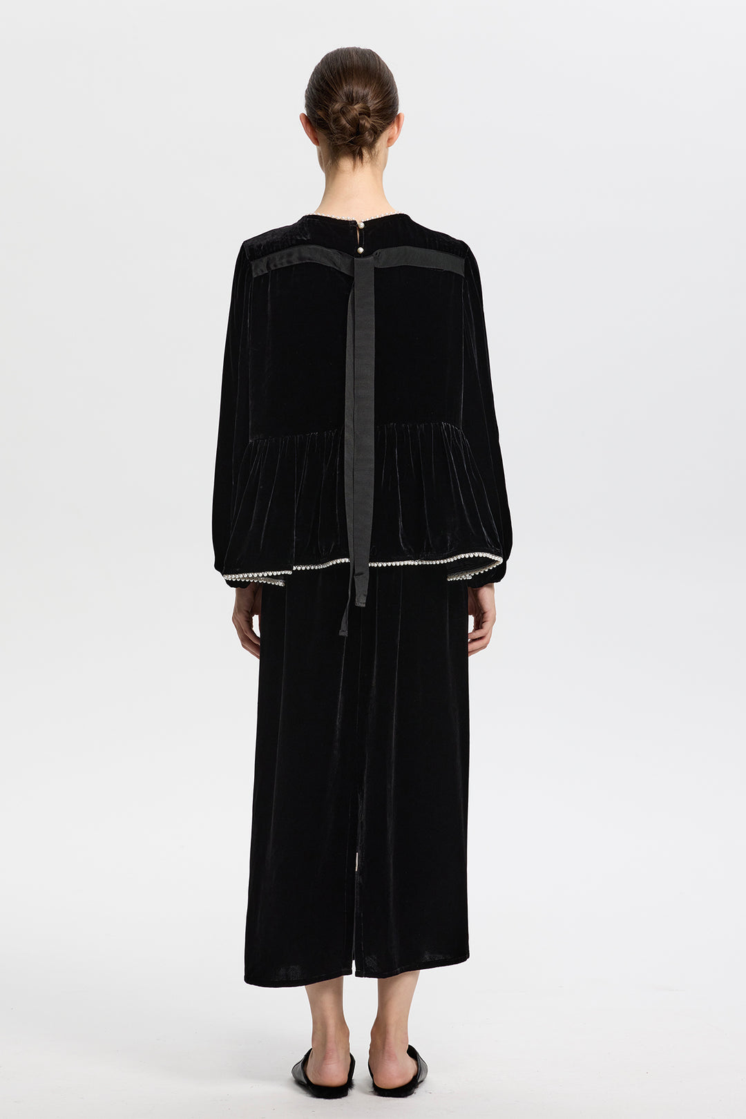 Marina Pearl Long Sleeve Velvet Top