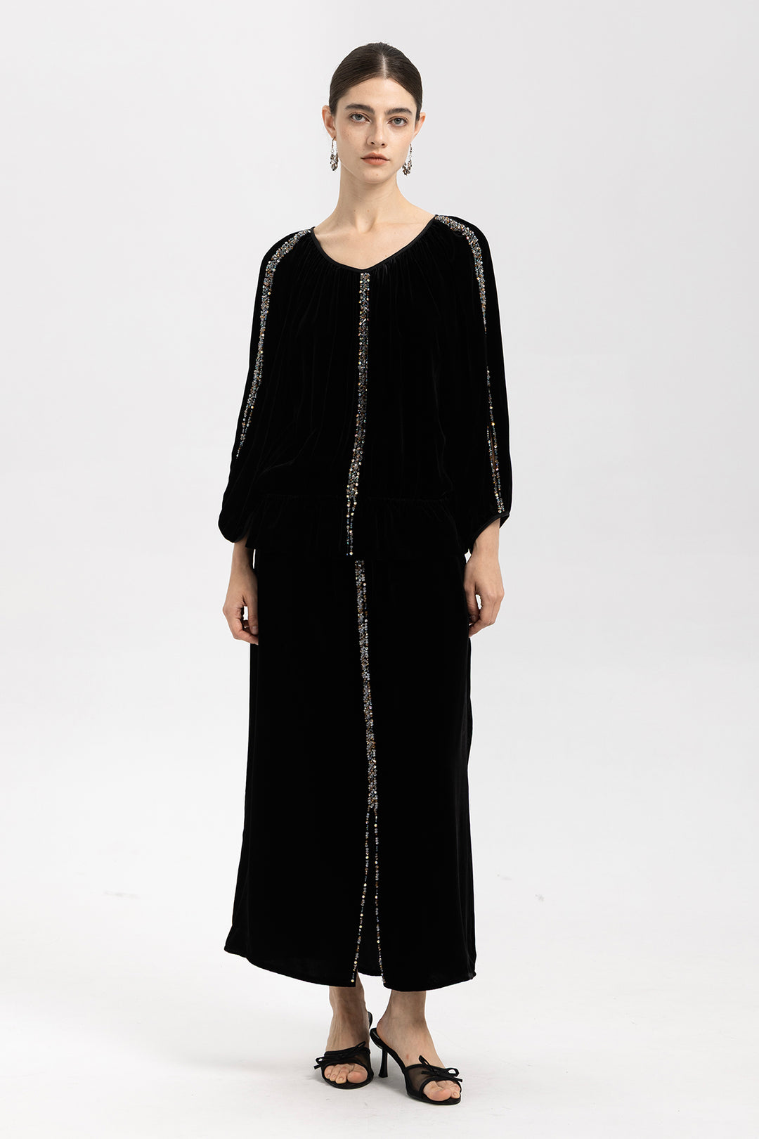 Emilia Velvet Beaded Two Piece Set