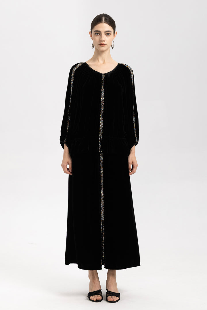 Emilia Velvet Beaded Two Piece Set