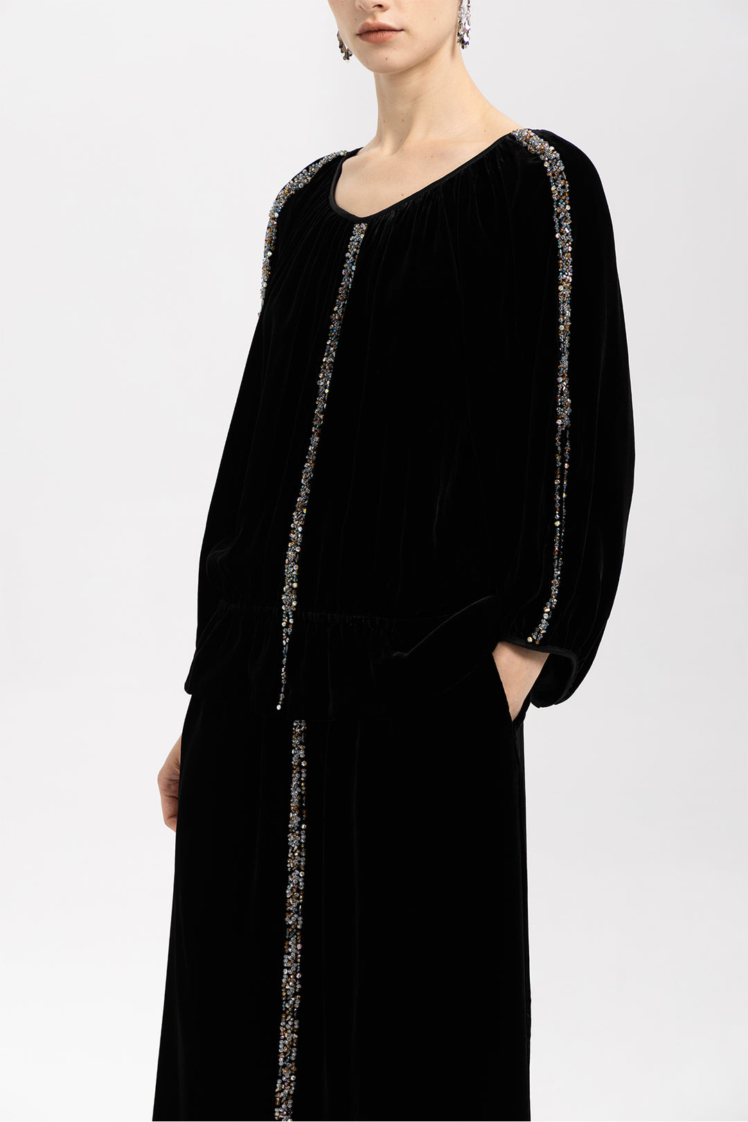 Emilia Velvet Beaded Two Piece Set