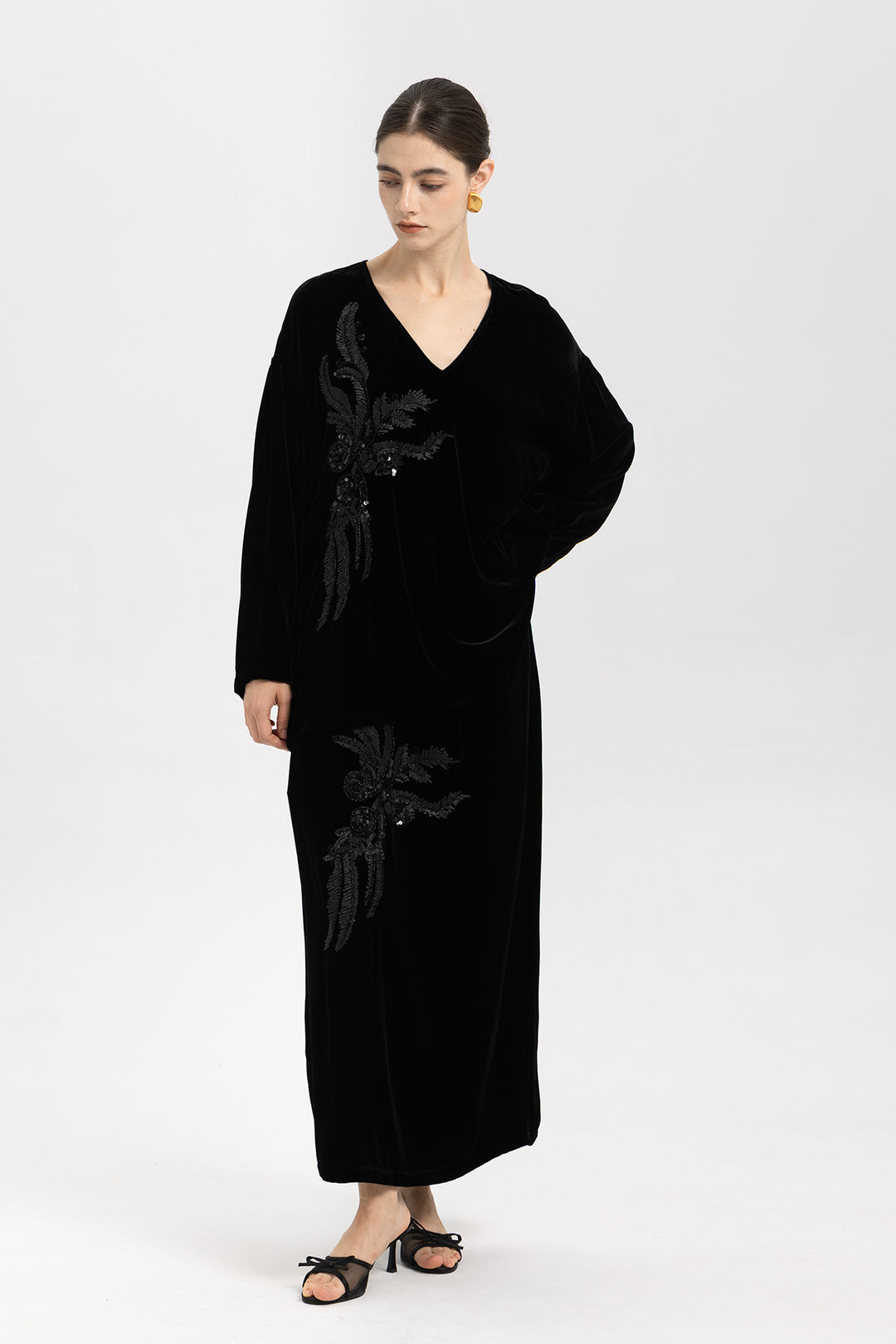 Farah Beaded Velvet Two Piece Set