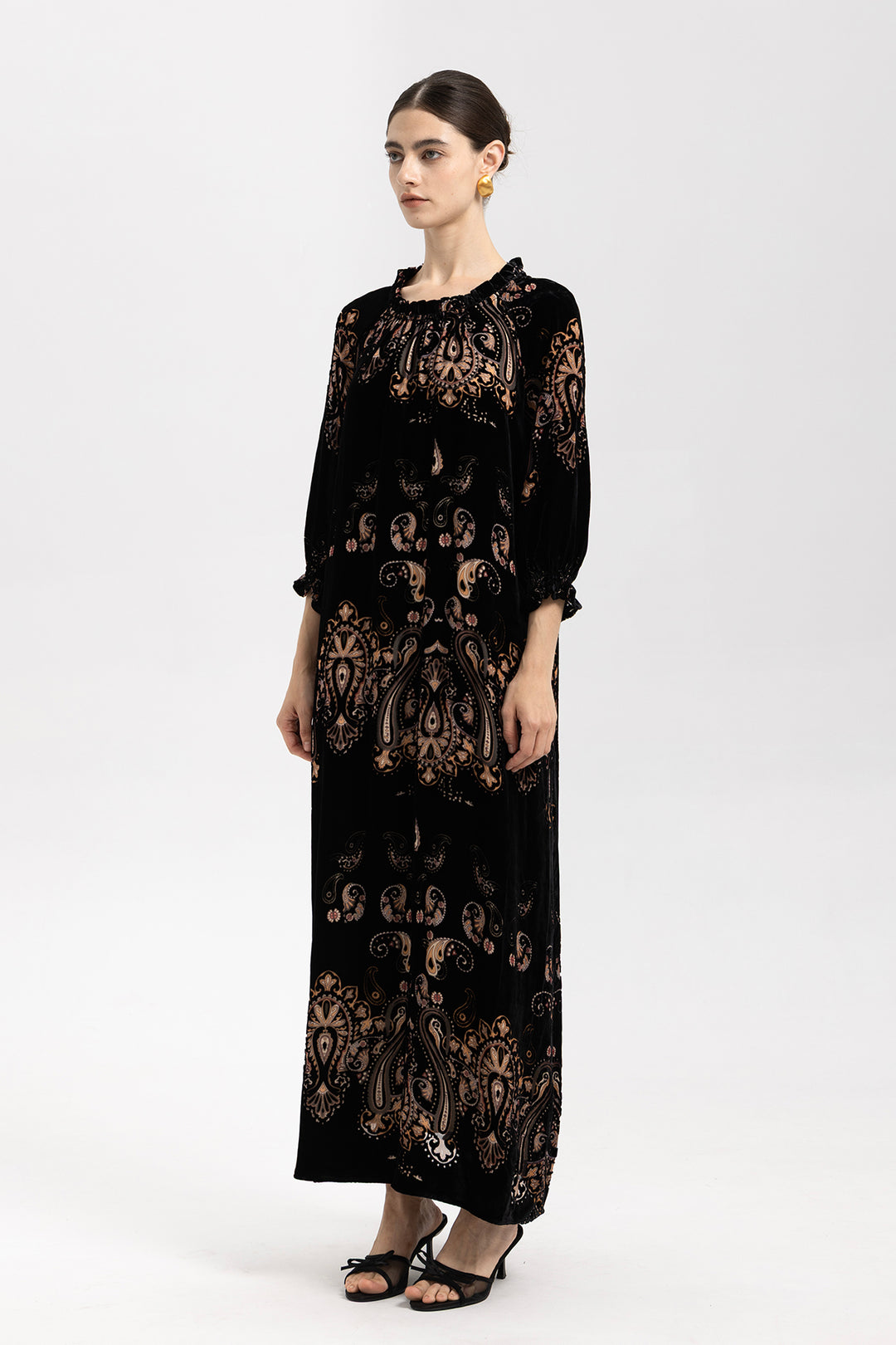 Leila Velvet Paisley Maxi Dress
