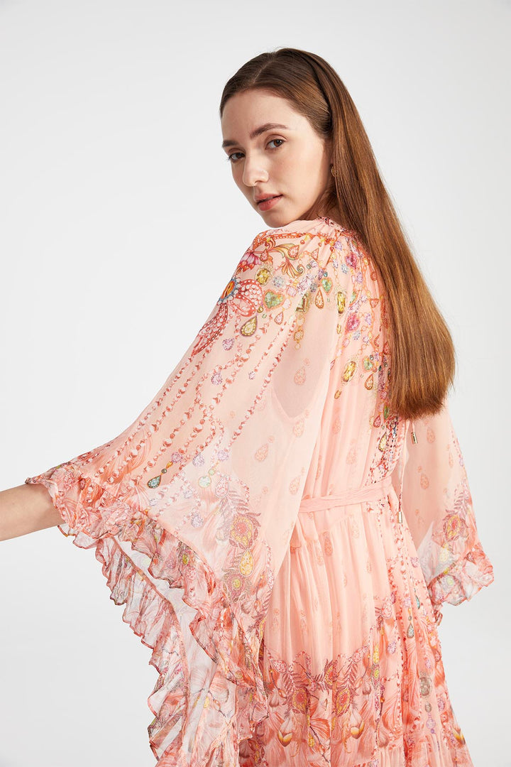 Jamie Silk Dress in Washed Blush