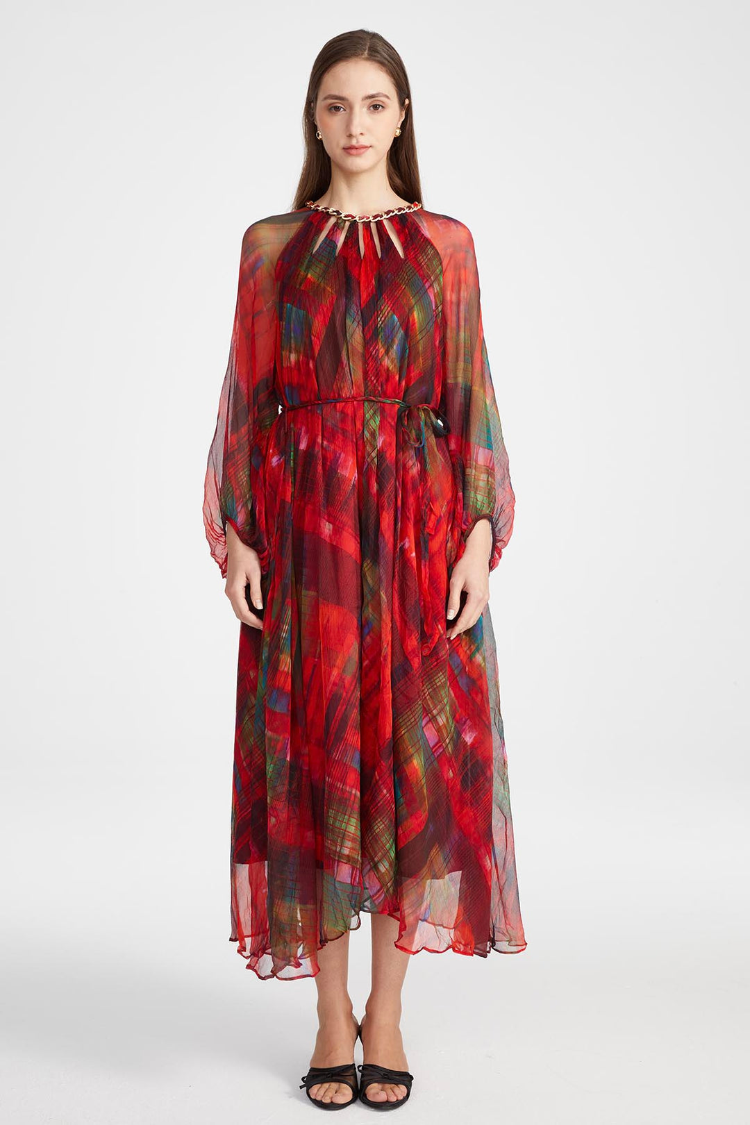 Sierra Hollow Out Silk Dress