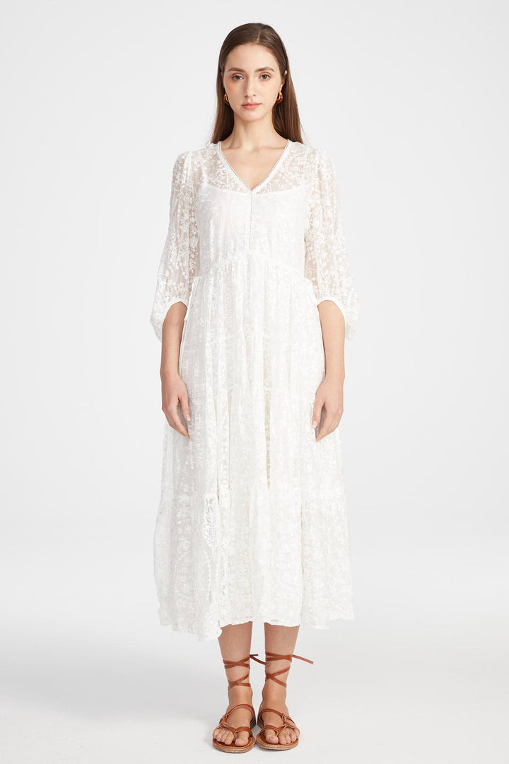 Riya Lace Dress in White