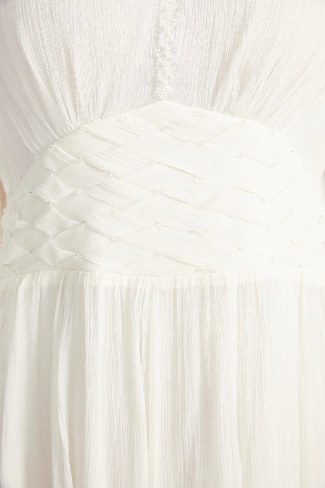 Judi V-Neck Silk Dress White