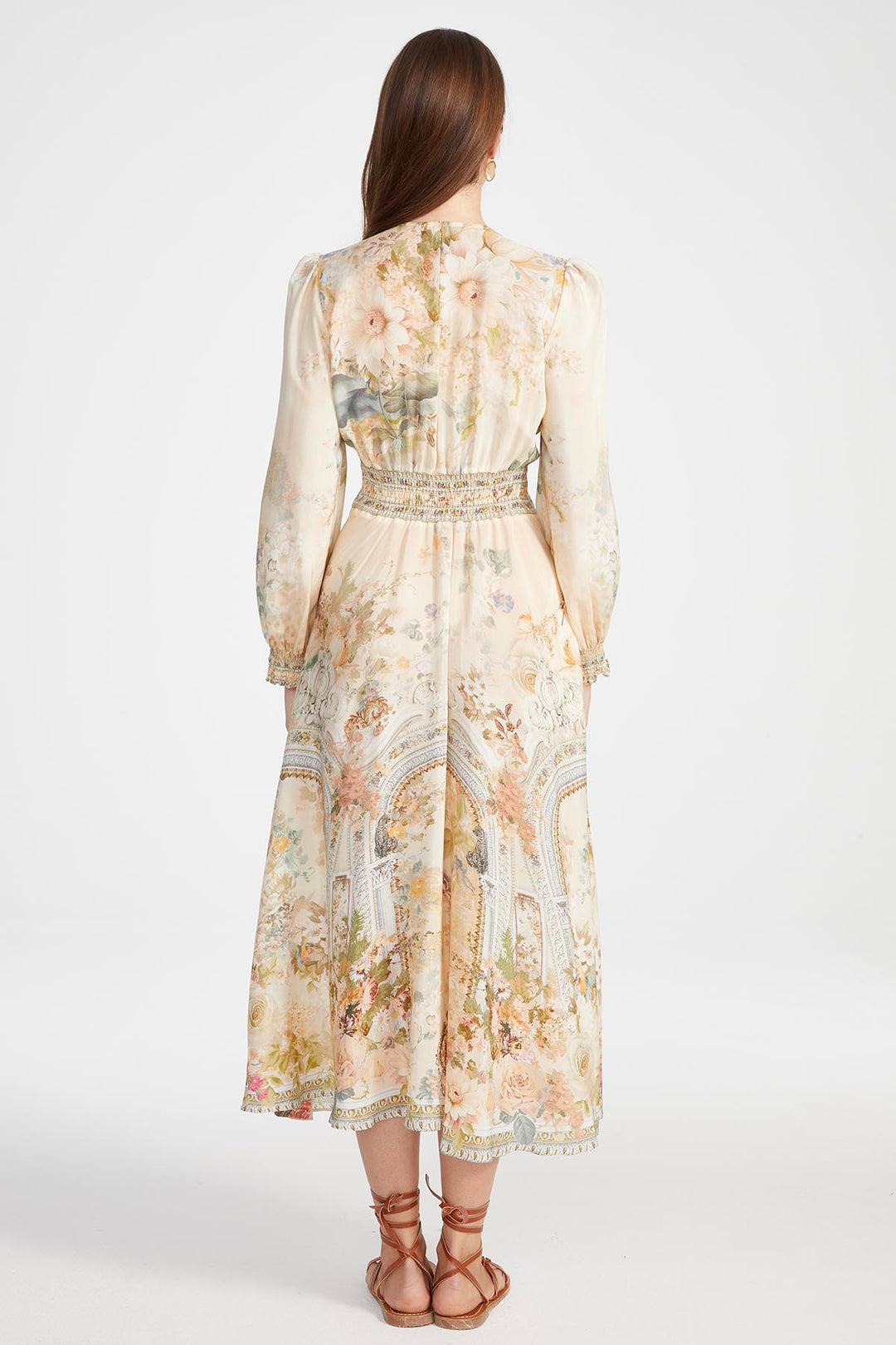 Vicki V-Neck Print Silk Dress