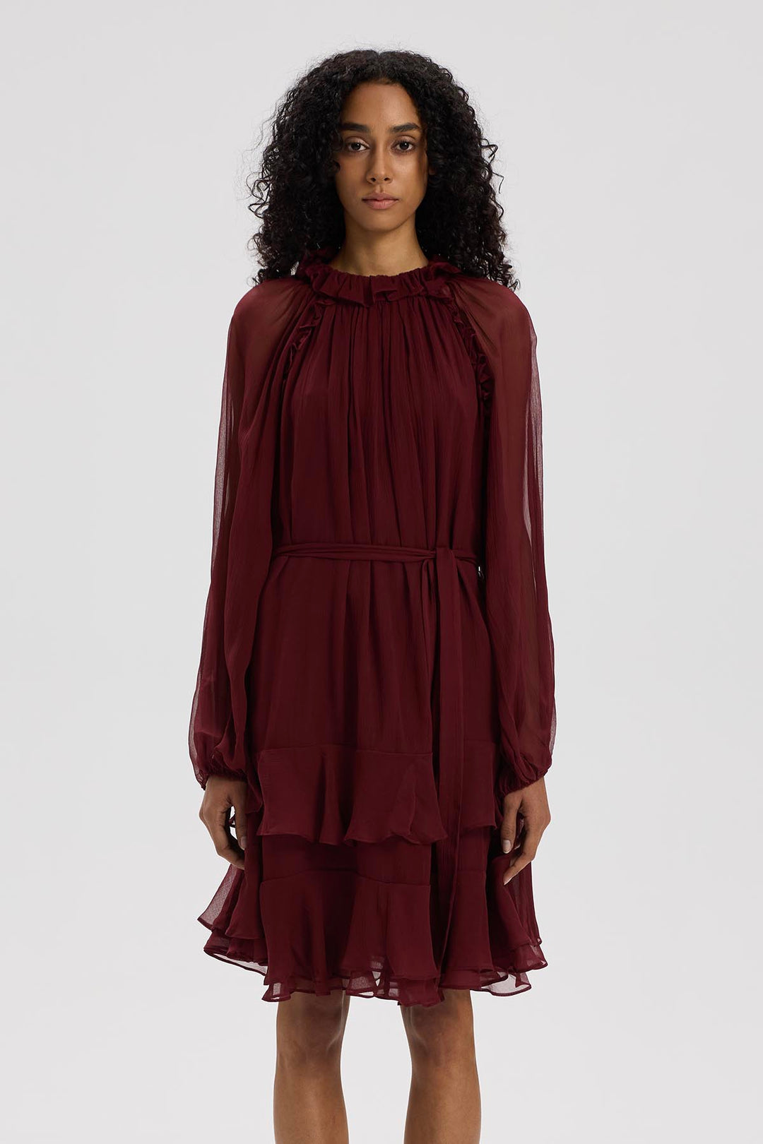 Arwen Ruffle Silk Mini Dress