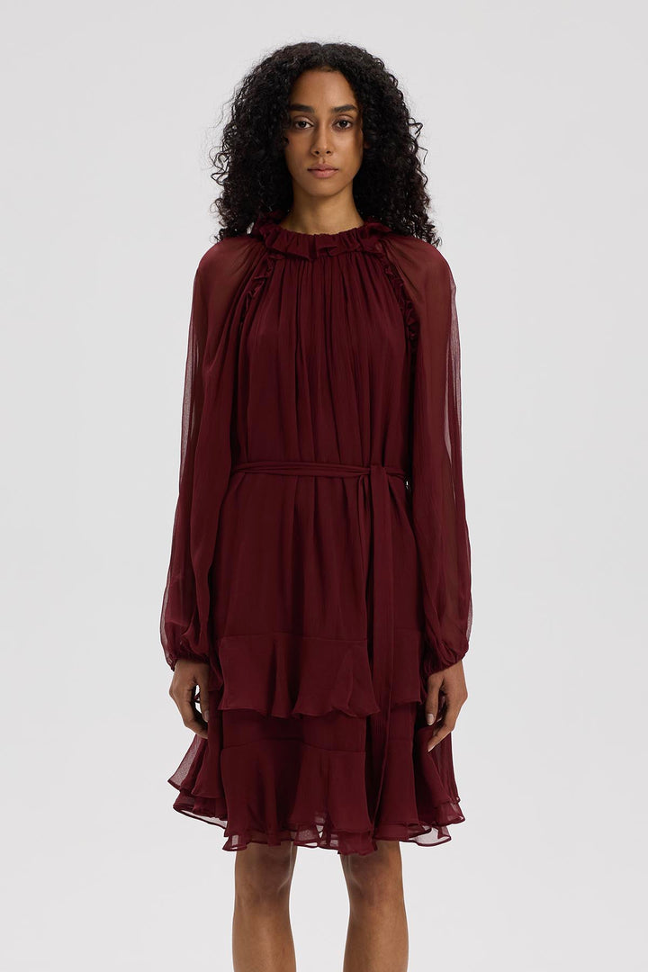 Arwen Ruffle Silk Mini Dress