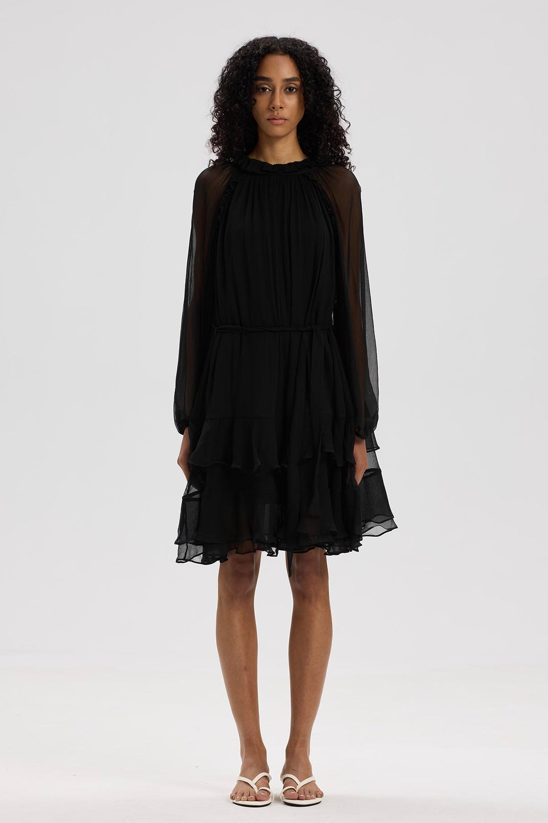 Arwen Ruffle Silk Mini Dress