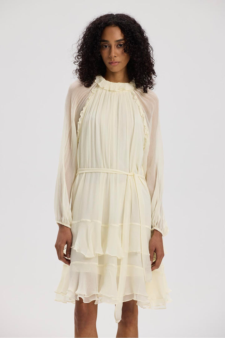 Arwen Ruffle Silk Mini Dress