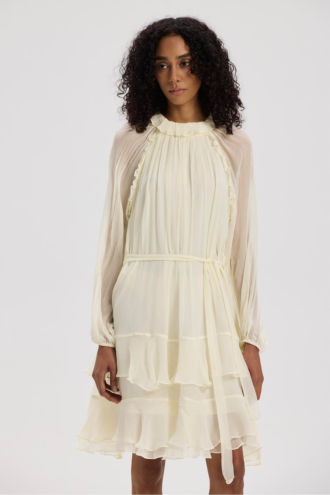 Arwen Ruffle Silk Mini Dress