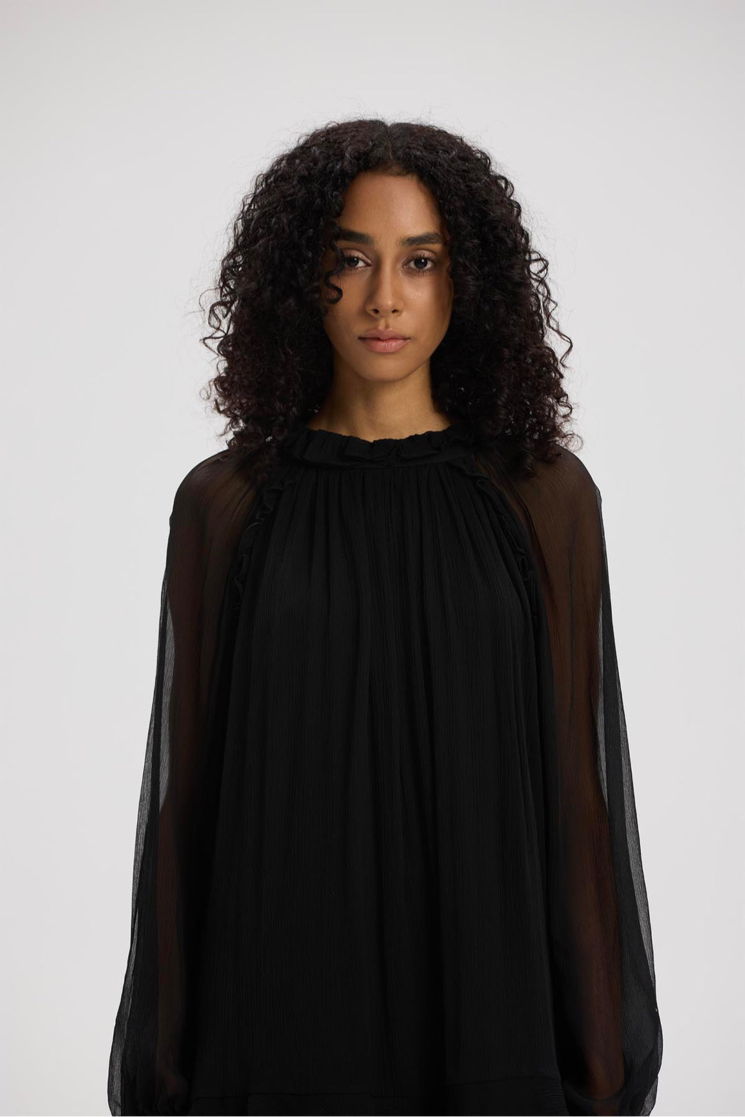 Arwen Ruffle Silk Mini Dress