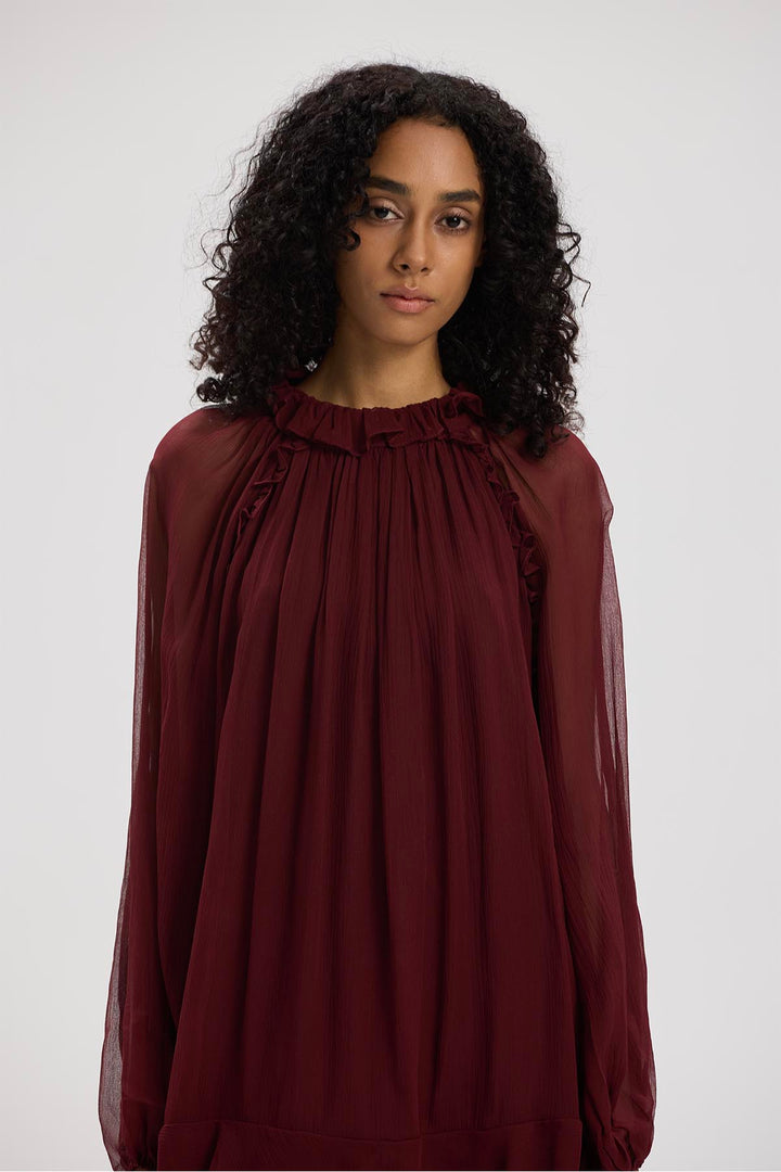 Arwen Ruffle Silk Mini Dress