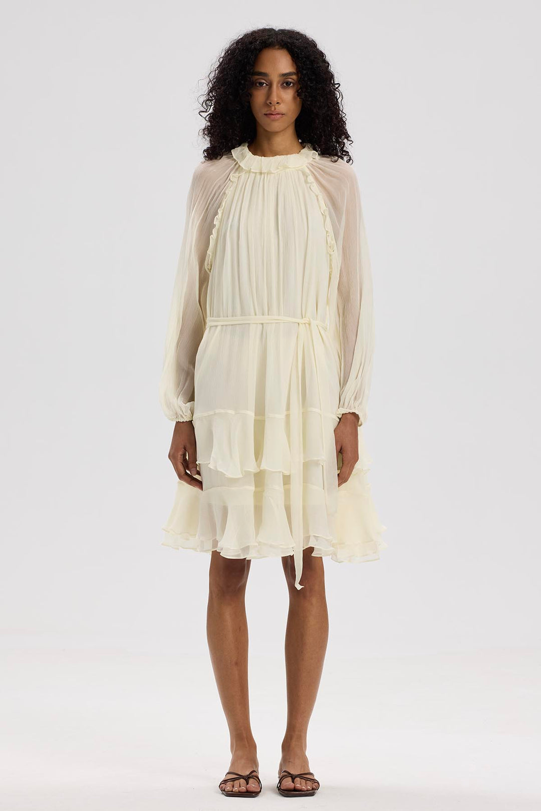 Arwen Ruffle Silk Mini Dress