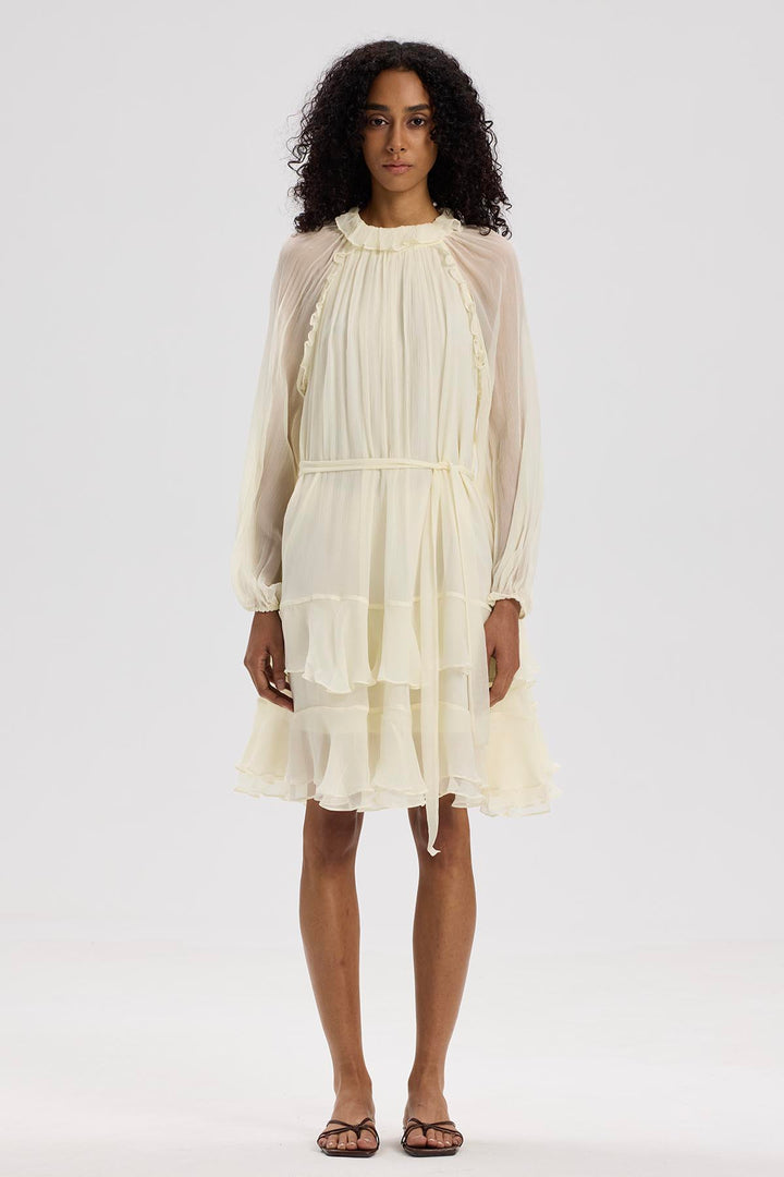 Arwen Ruffle Silk Mini Dress