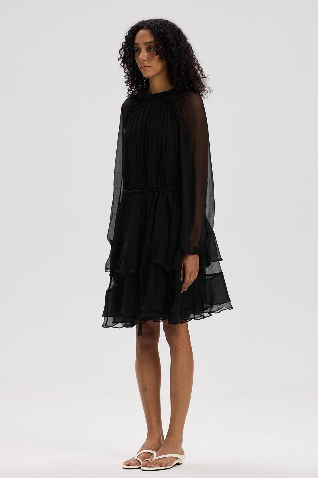 Arwen Ruffle Silk Mini Dress