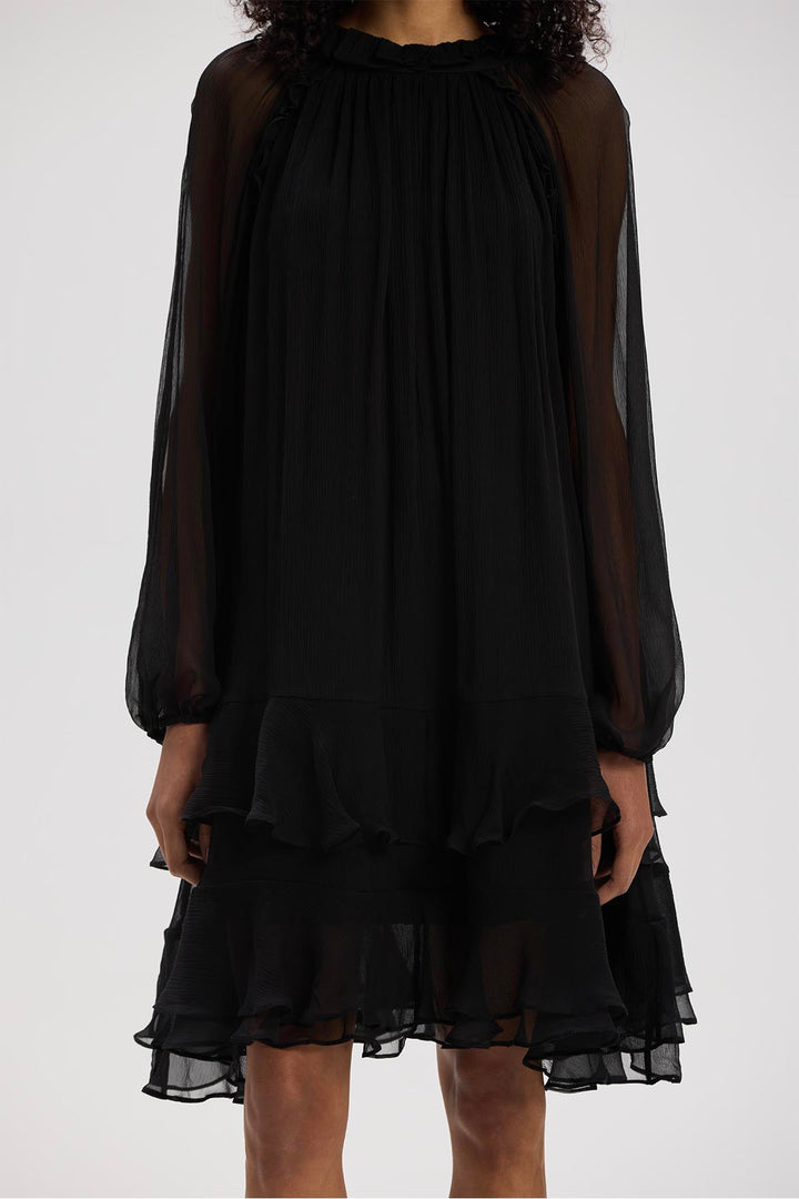 Arwen Ruffle Silk Mini Dress