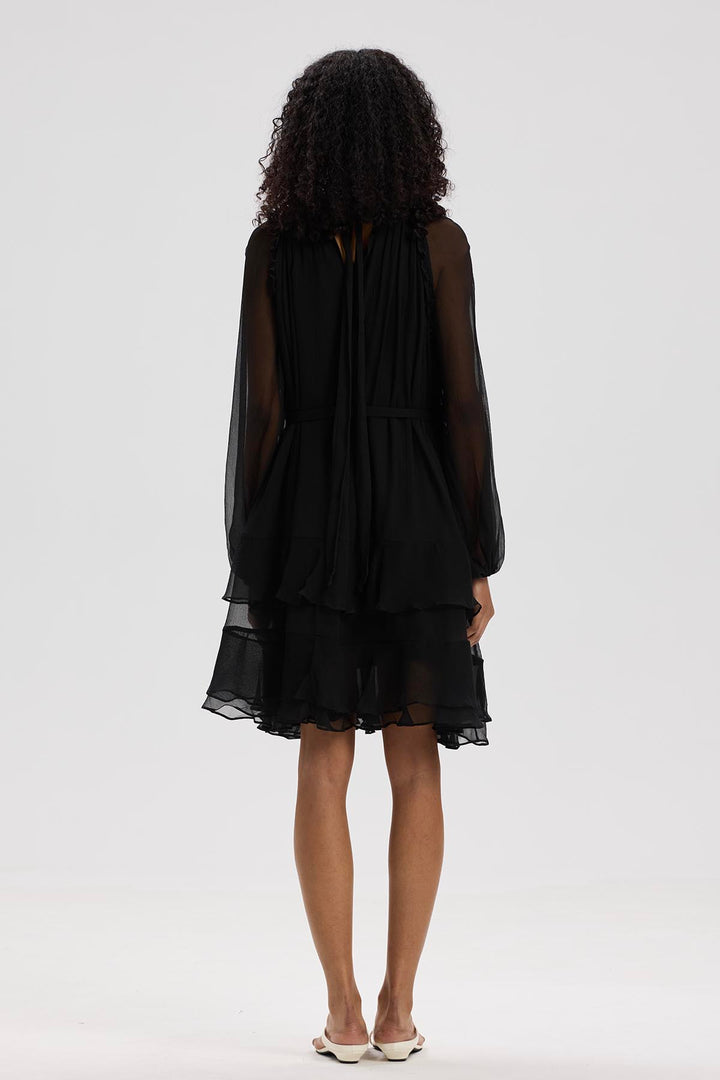 Arwen Ruffle Silk Mini Dress