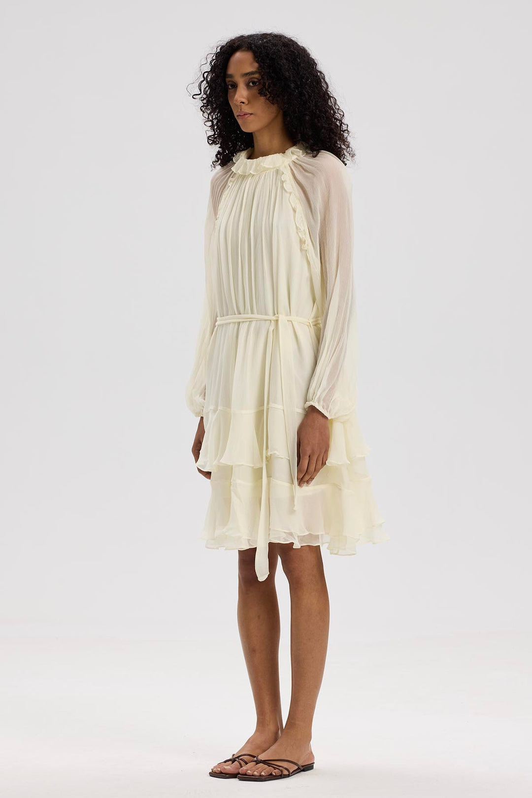 Arwen Ruffle Silk Mini Dress