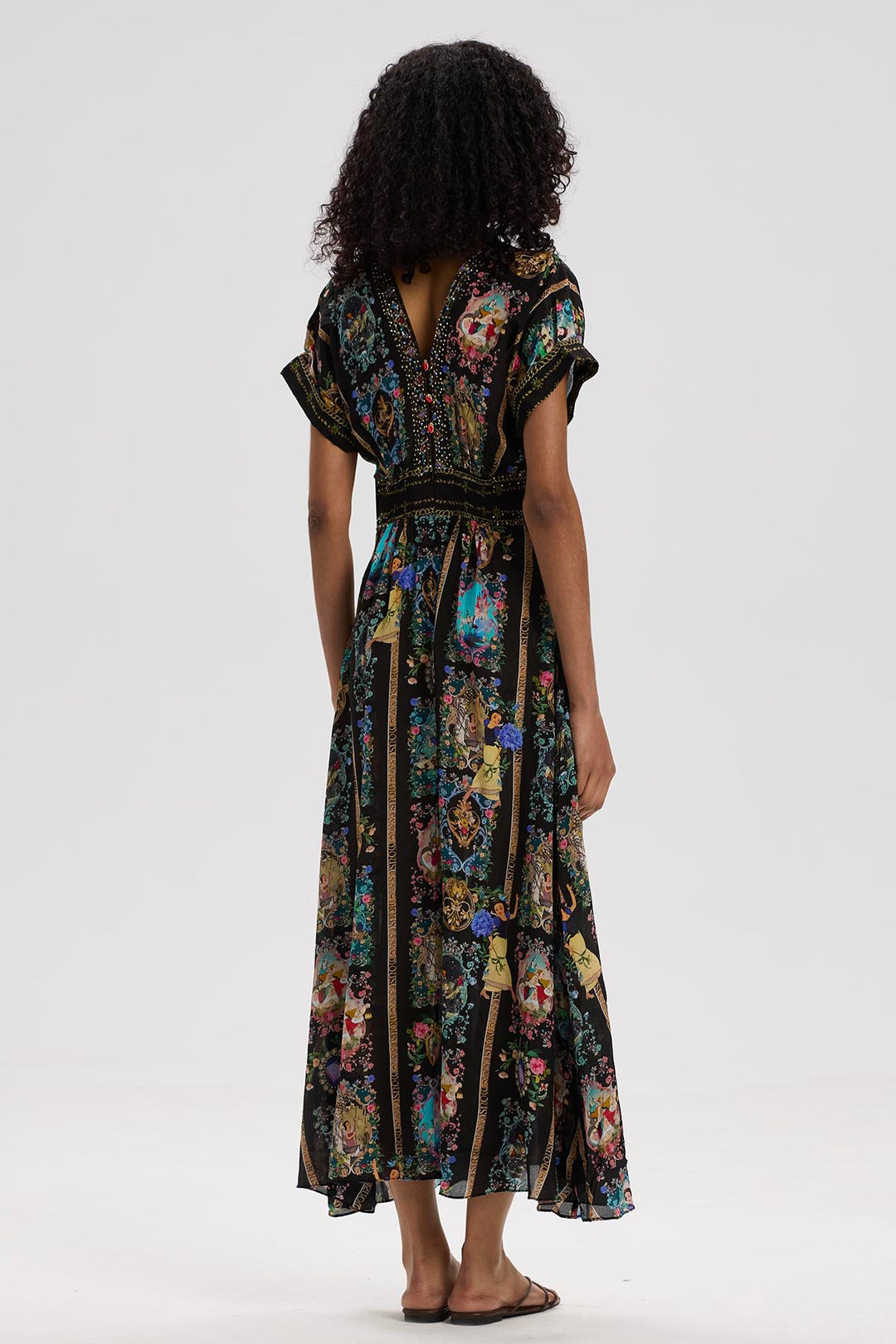 Isla V-Neck Print Silk Dress