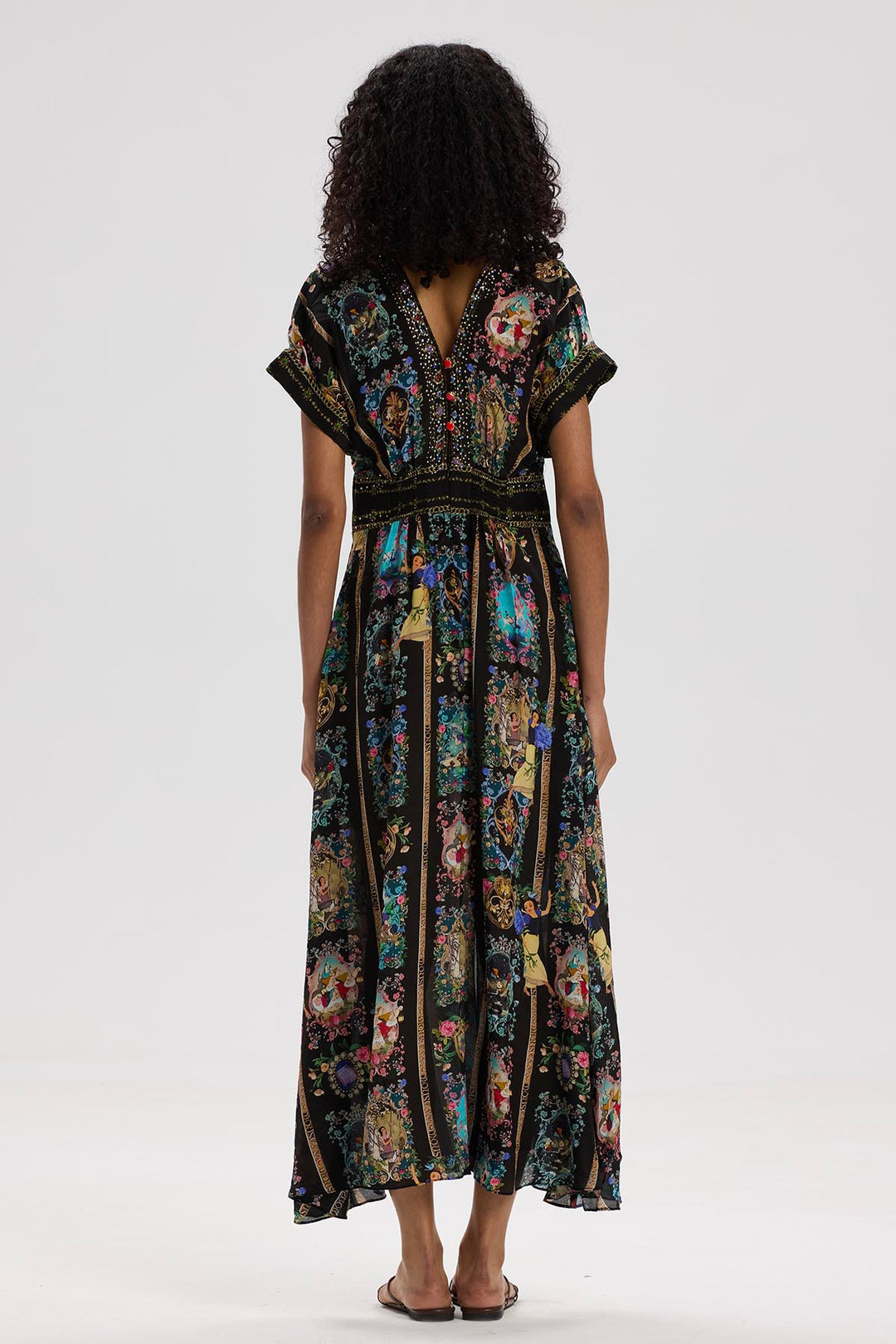Isla V-Neck Print Silk Dress